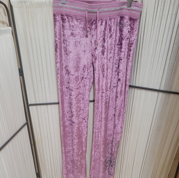 BCBGMAXAZRIA RHINESTONES  VELOUR  TRACK SUIT. - Picture 4 of 13